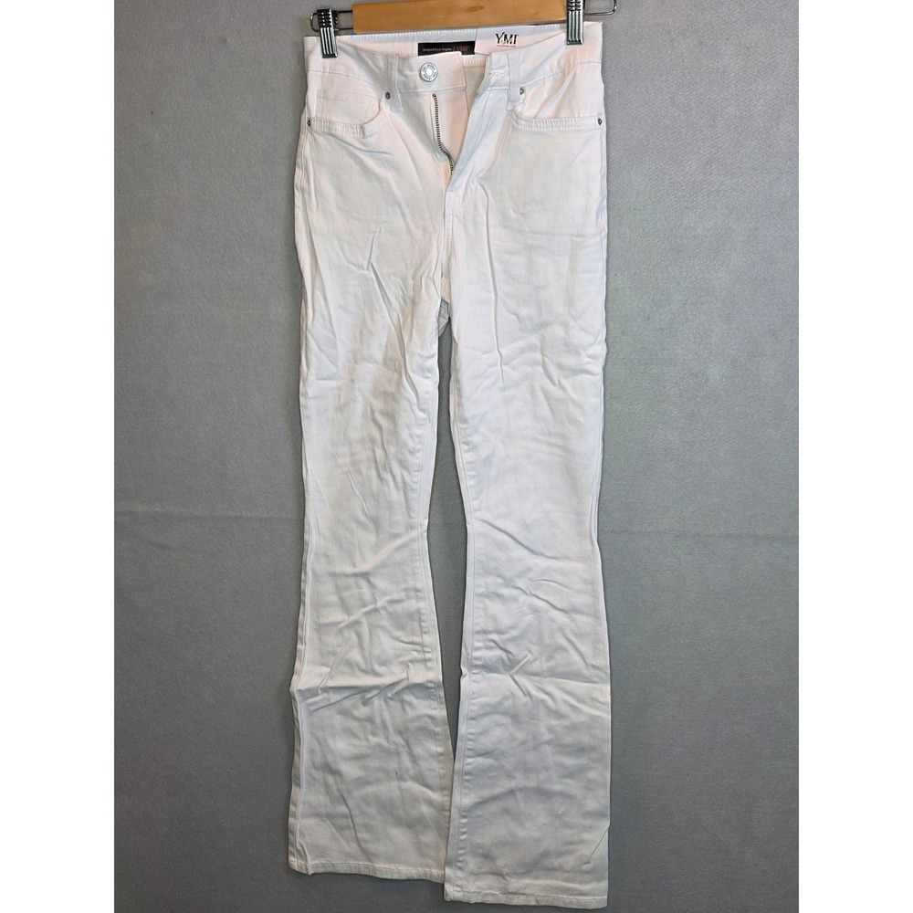 YMI Jeans USA White Flare Leg Denim Pants P998441 Size 26x31